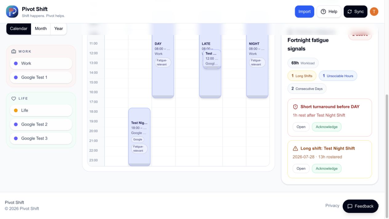 A Pivot-managed event before its lower resize edge is dragged.